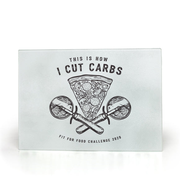 Fit for Food Cut Carbs Glass Cutting Board